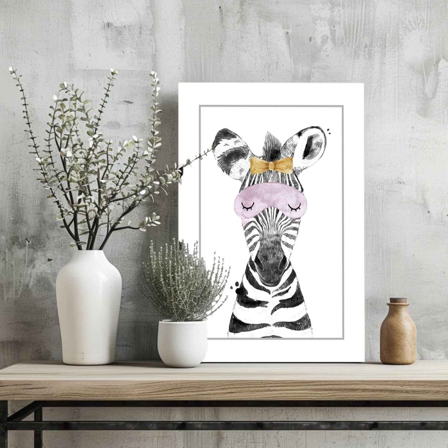 Sleepy Zebra 4-Piece Metal Wall Art Set