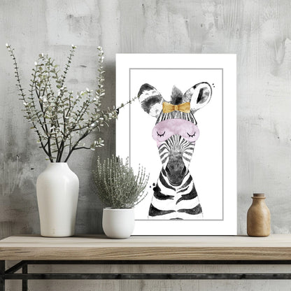 Sleepy Zebra 4-Piece Metal Wall Art Set