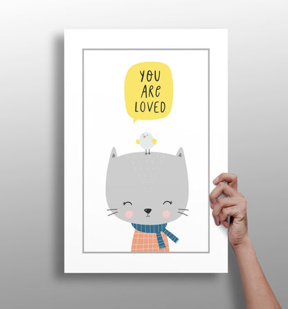 You Are Loved 4-piece aluminum wall art set mounted on a wall