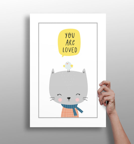 You Are Loved 4-piece aluminum wall art set mounted on a wall