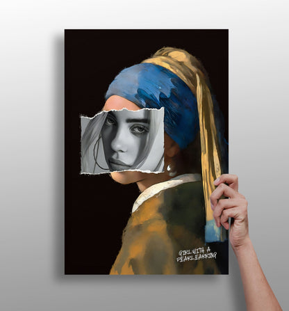 Girl with a Pearl Earring metal wall art 4-piece set
