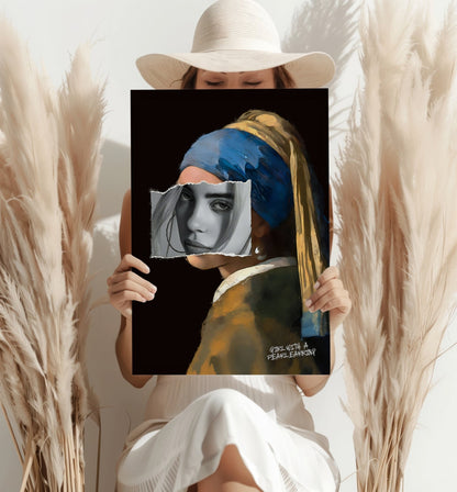 Vermeer Girl with a Pearl Earring Metal Wall Art