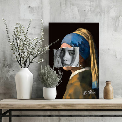 Vermeer Girl with a Pearl Earring Metal Wall Art