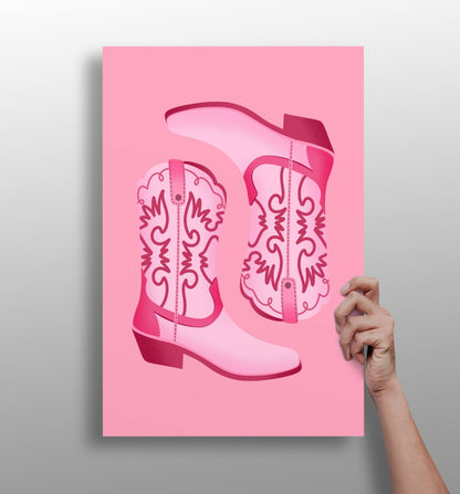 Pinky Boots metal wall art aluminum print