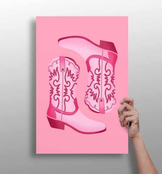 Pinky Boots metal wall art aluminum print