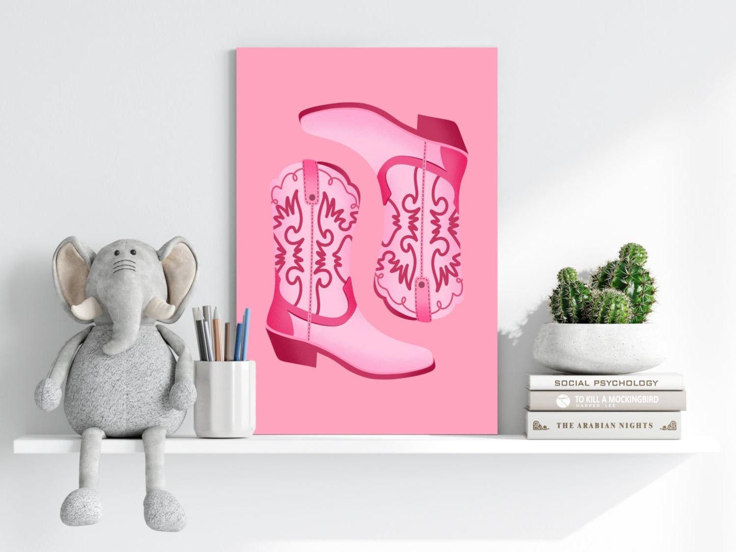 Pinky Boots Metal Wall Art