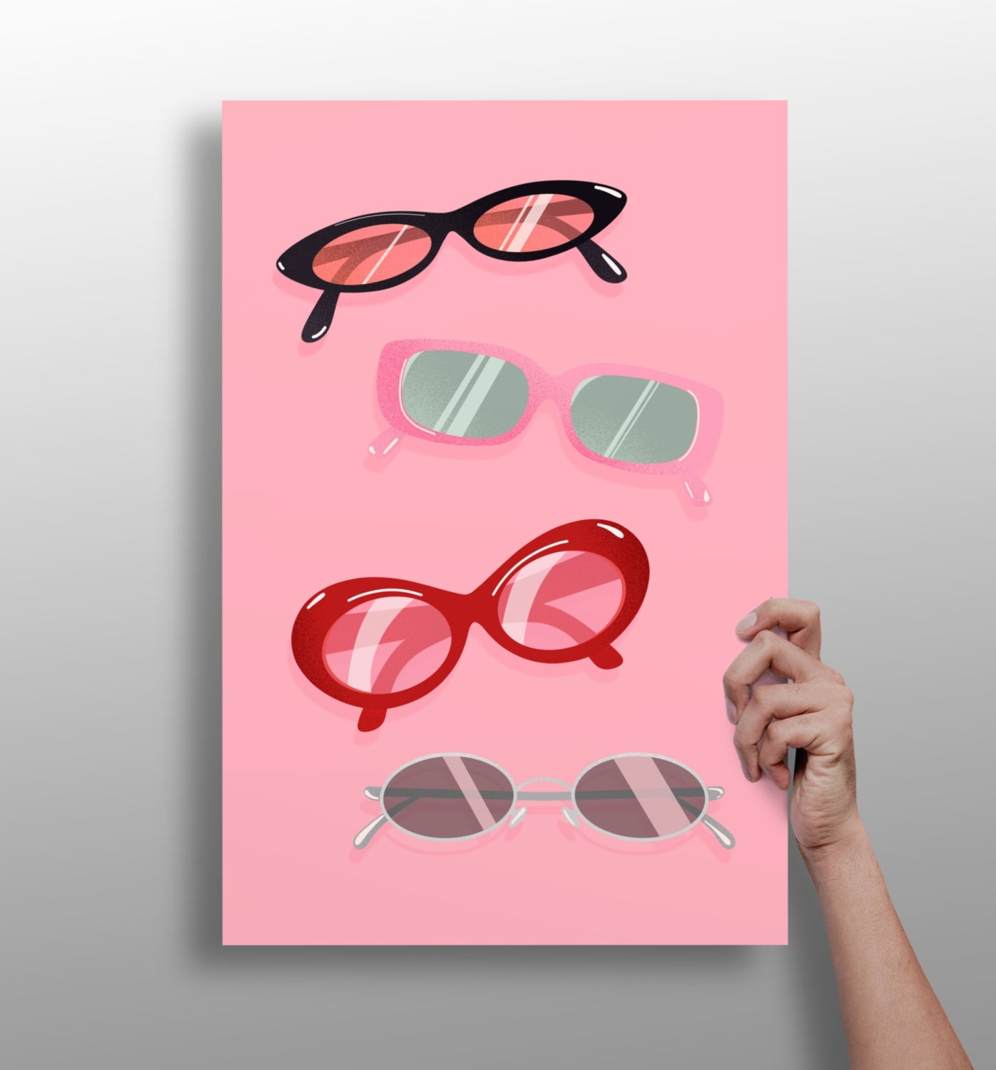 Googles metal wall art print in matte aluminum finish