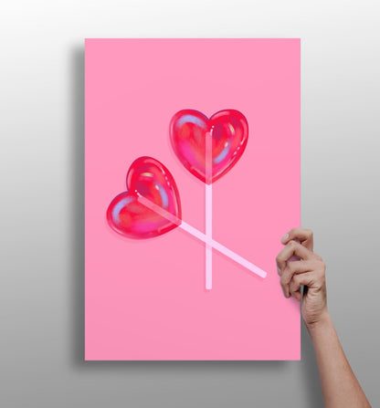 Lollipops metal wall art print in matte aluminum finish