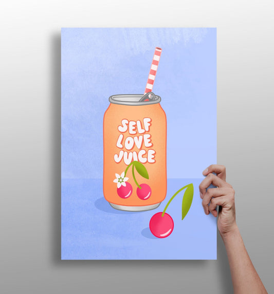 Self Love metal wall art print in matte aluminum finish