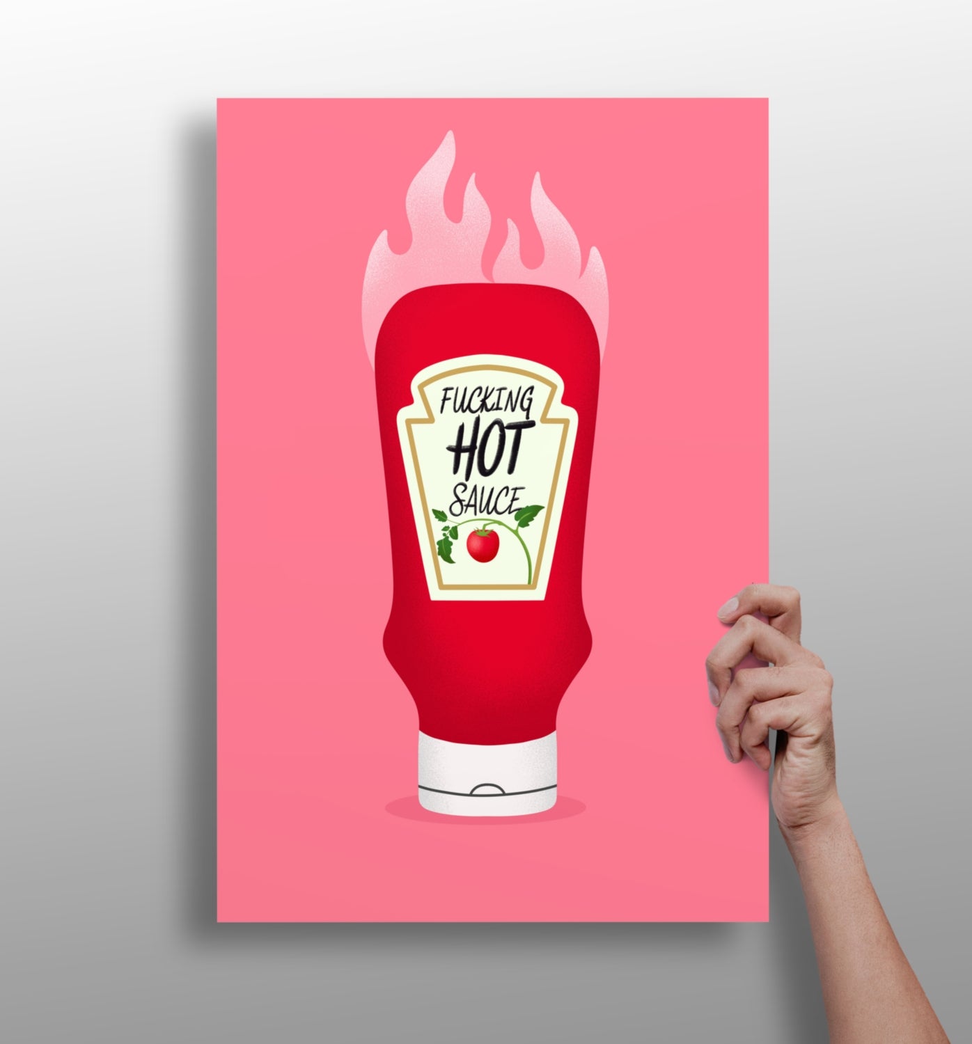 Hot Ketchup aluminum metal wall art print