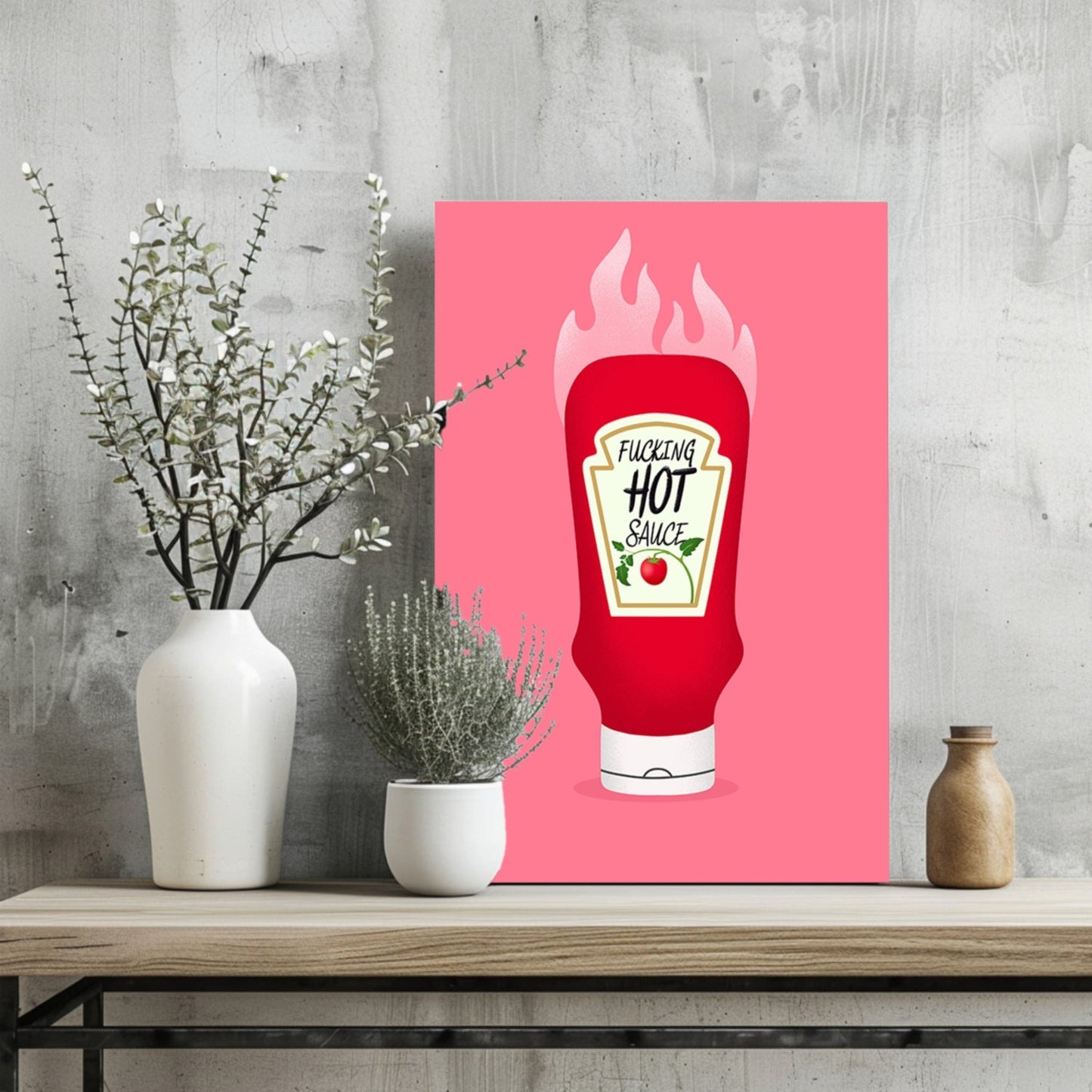 Hot Ketchup Metal Wall Art