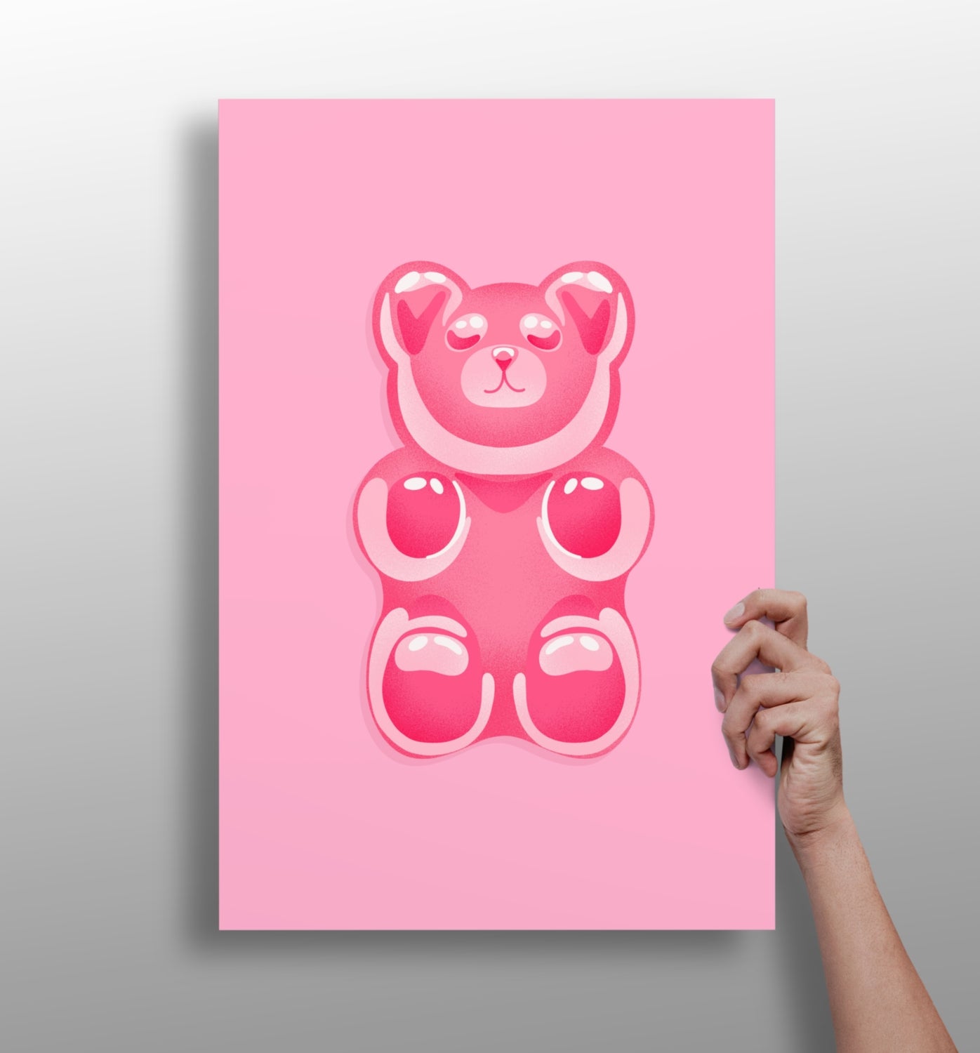 Teddy Bear metal wall art print in matte aluminum finish