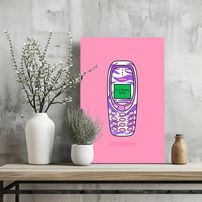 Retro Cell Phone Metal Wall Art