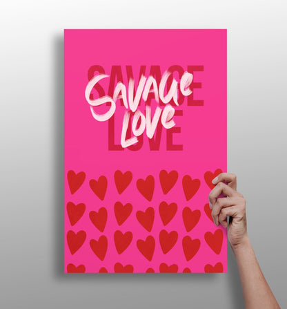 Savage Love metal wall art aluminum print