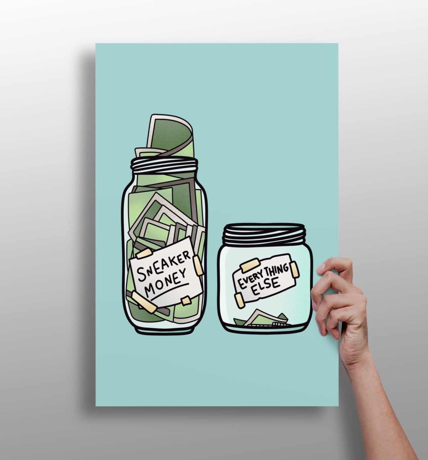 Saving metal wall art print