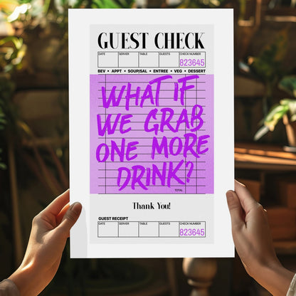 Guest Check Metal Wall Art