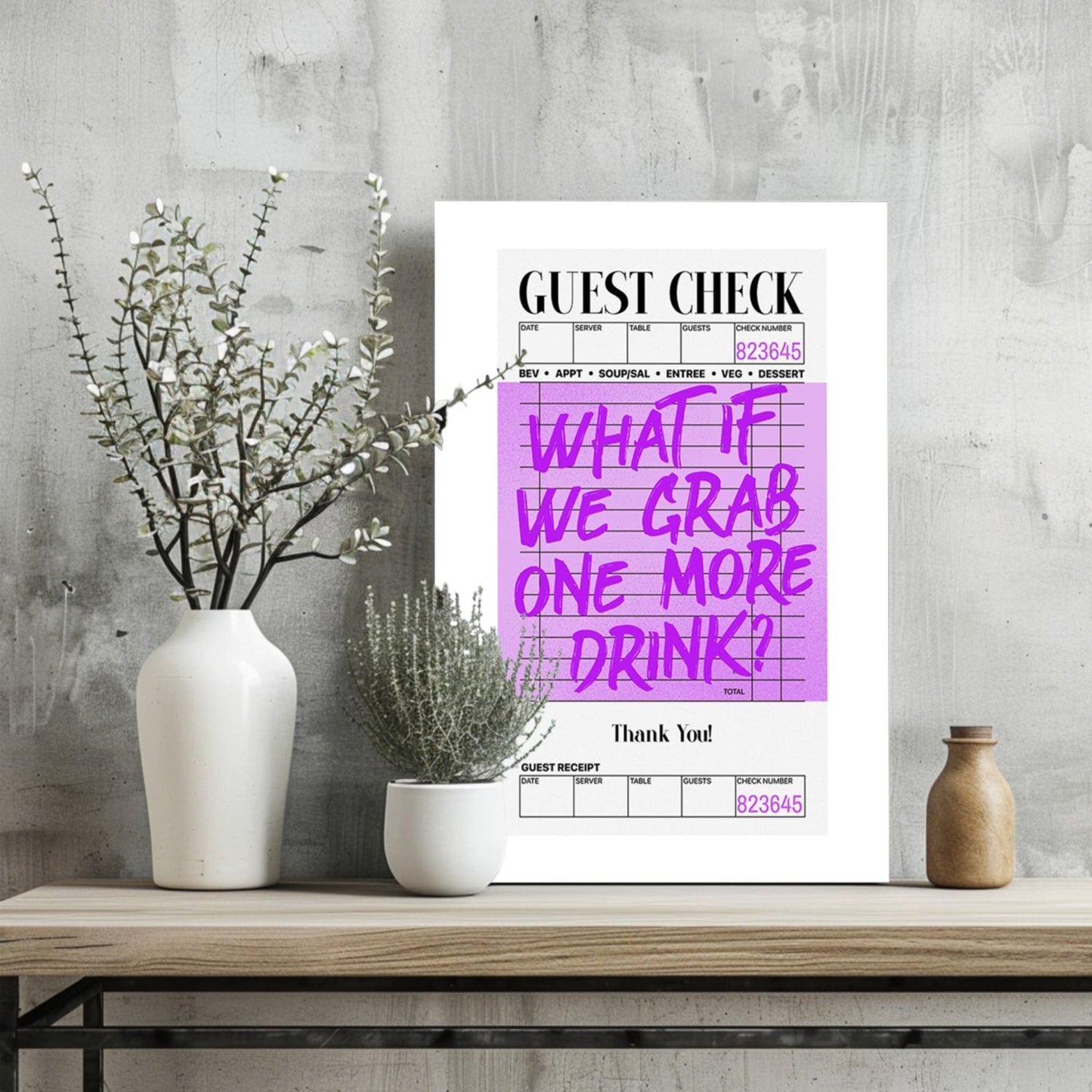 Guest Check Metal Wall Art