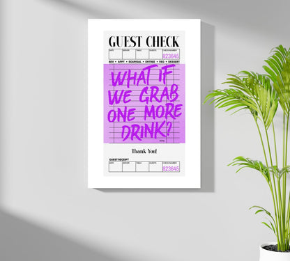 Guest Check Metal Wall Art