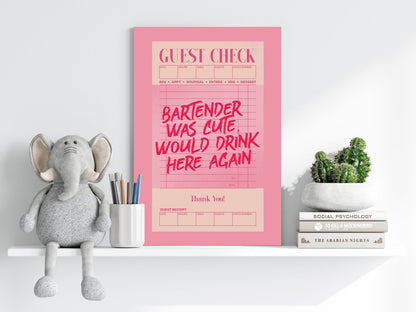 Guest Check Metal Wall Art