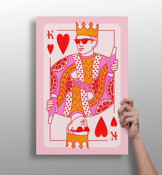 Heart King metal wall art print