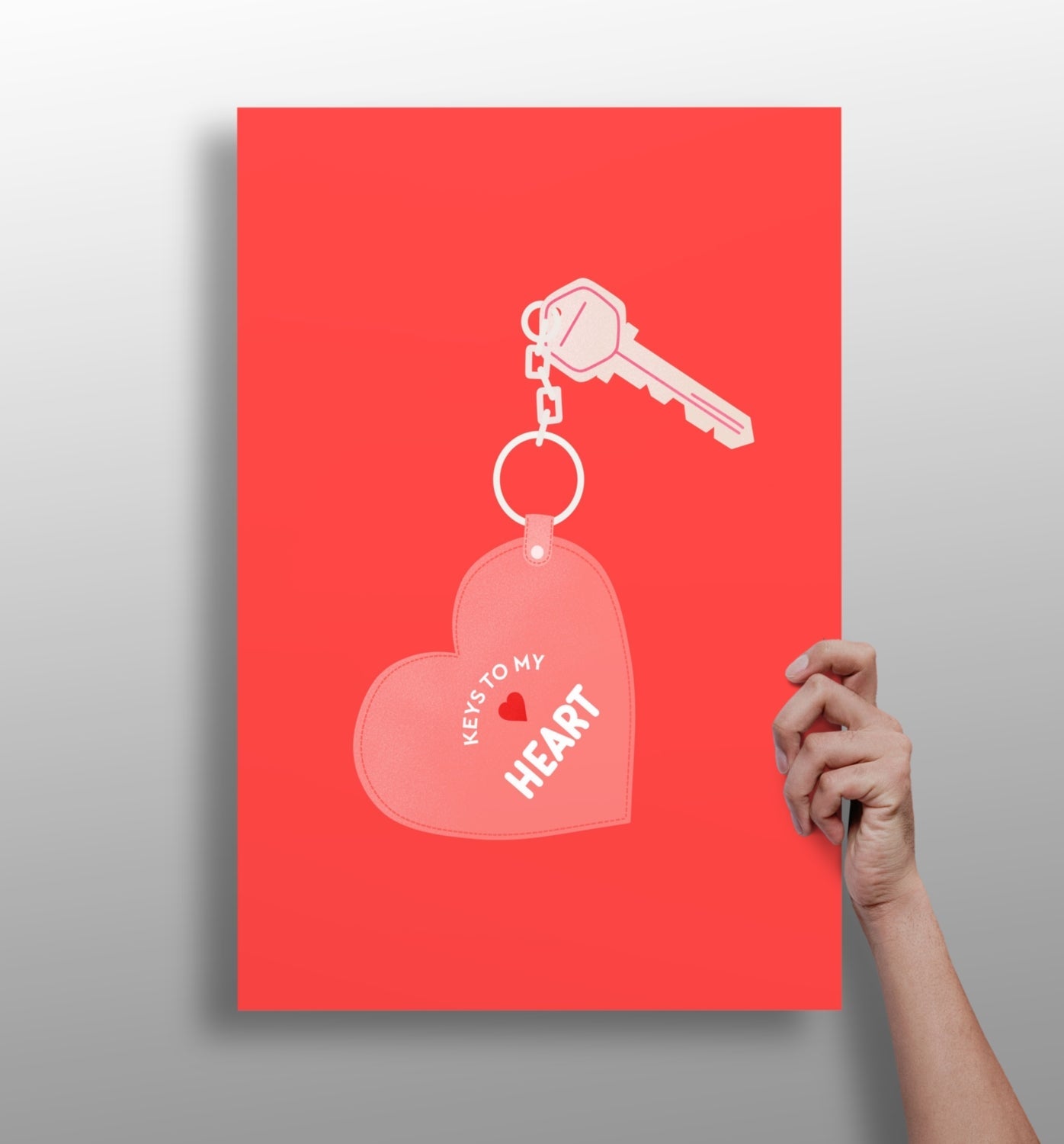 Key to heart metal wall art aluminum print
