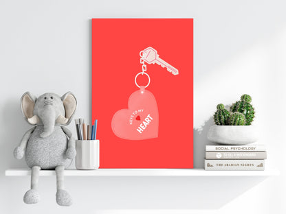 Key to Heart Metal Wall Art