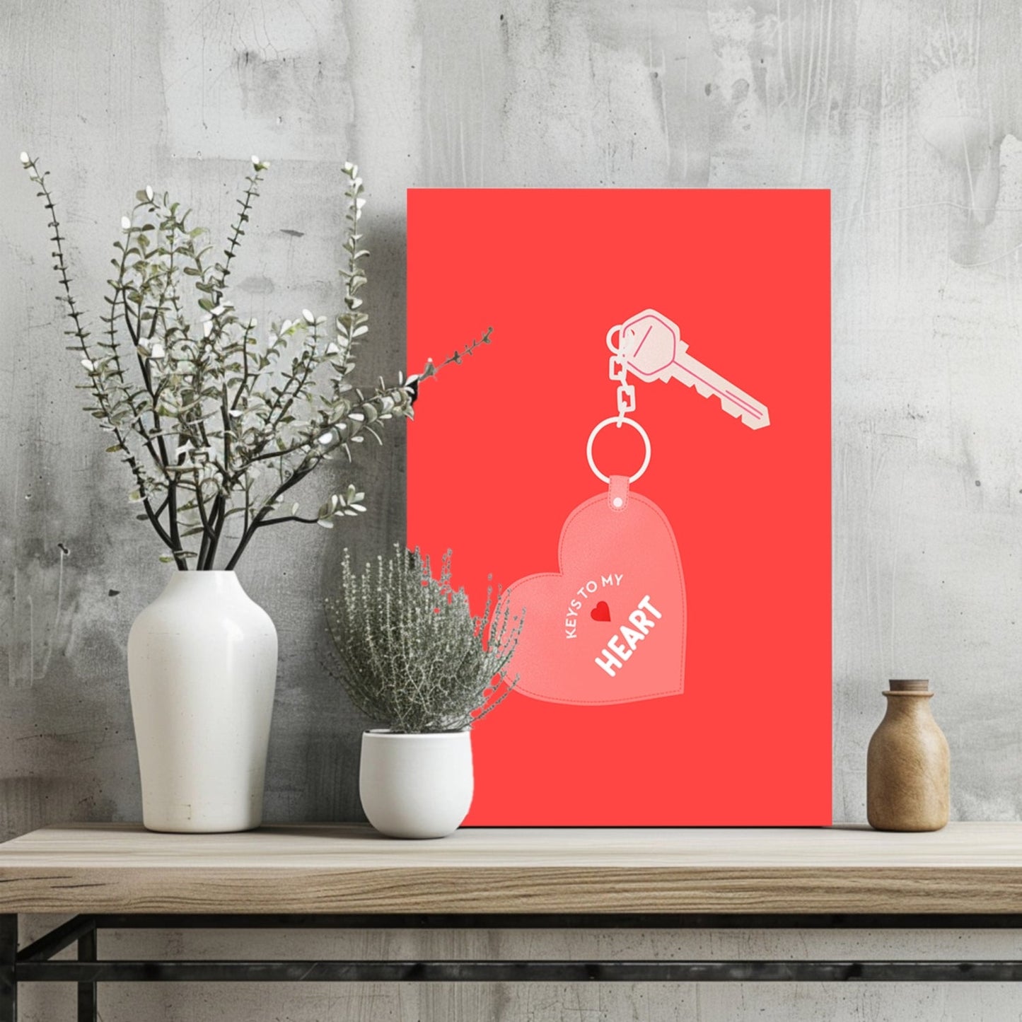 Key to Heart Metal Wall Art