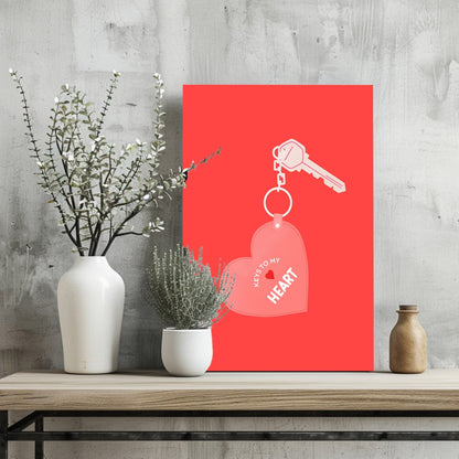 Key to Heart Metal Wall Art