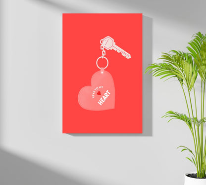 Key to Heart Metal Wall Art