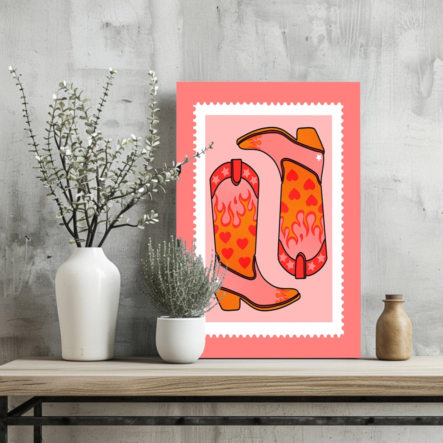 Cowboy Boots Metal Wall Art