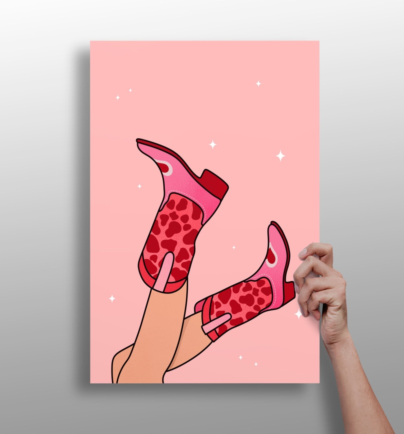 Lady Boots metal wall art print