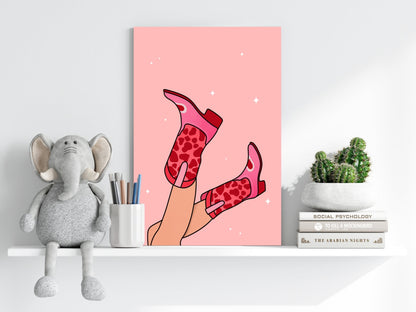 Lady Boots Metal Wall Art