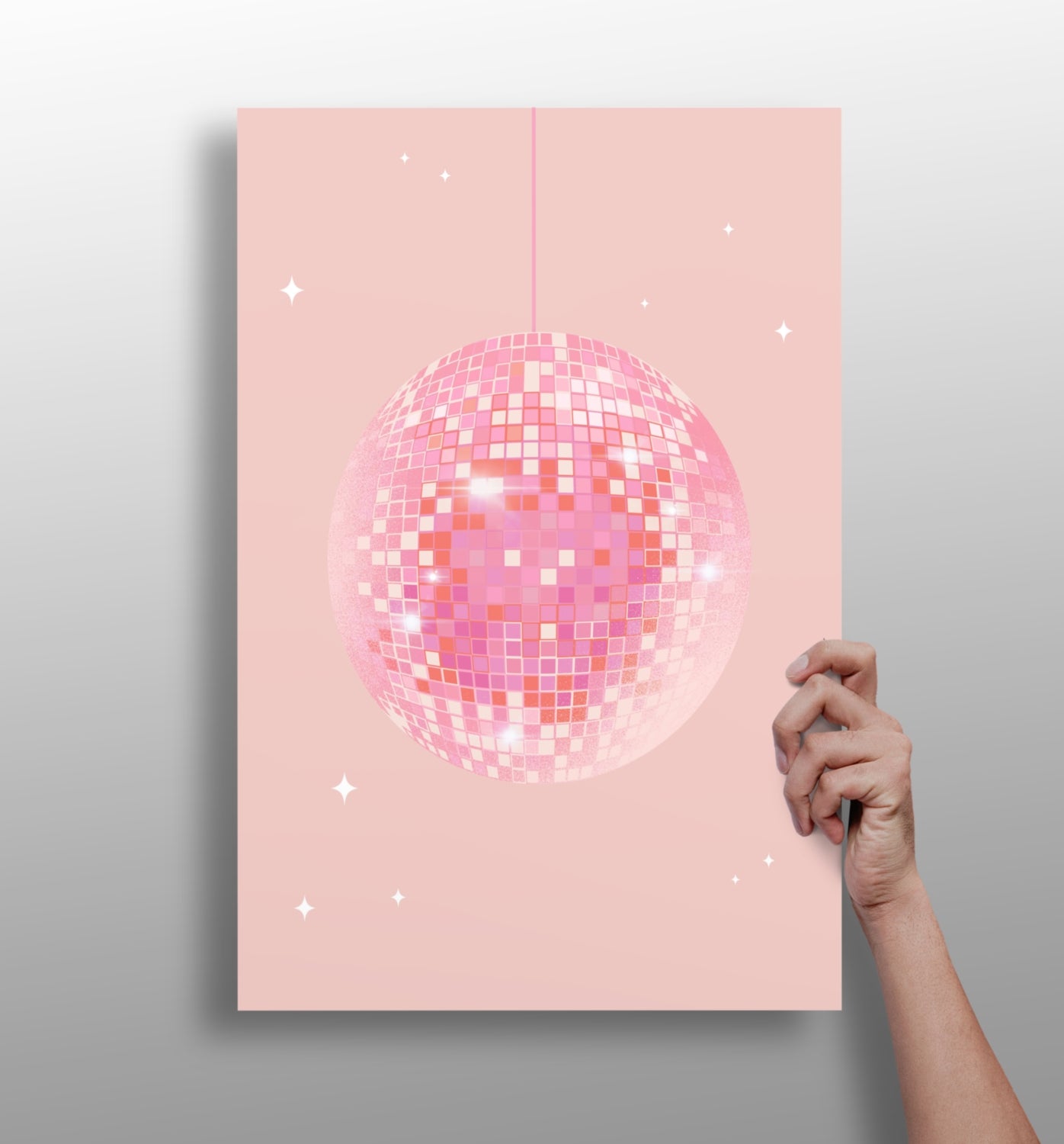 Disco ball metal wall art aluminum print