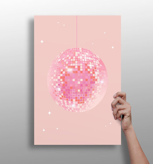Disco ball metal wall art aluminum print