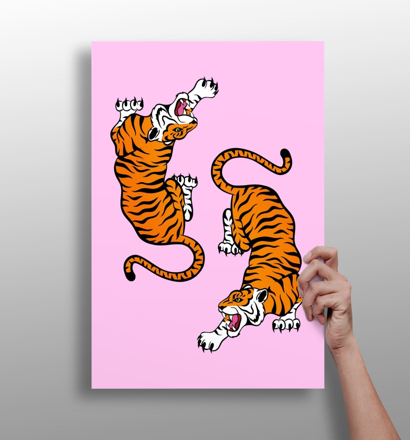 Tiger couple metal wall art print