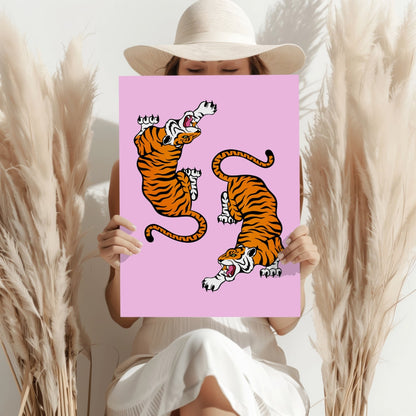 Tiger Couple Metal Wall Art