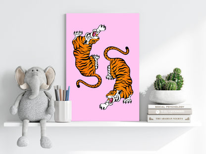 Tiger Couple Metal Wall Art