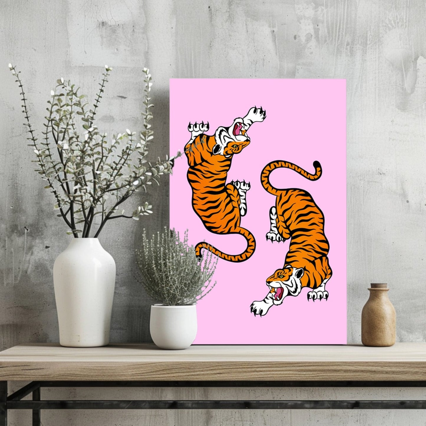 Tiger Couple Metal Wall Art
