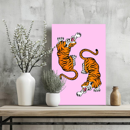 Tiger Couple Metal Wall Art