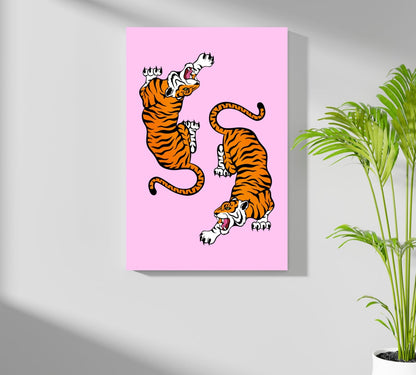 Tiger Couple Metal Wall Art