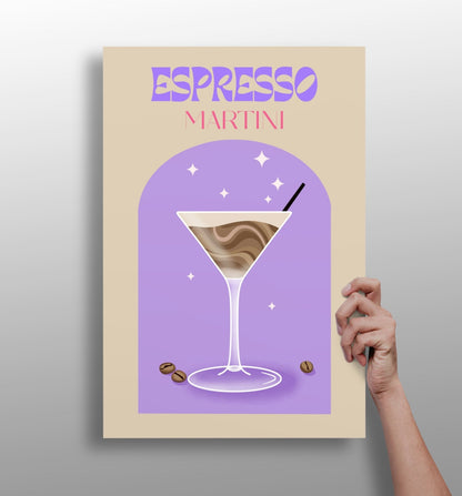 Espresso martini metal wall art aluminum print