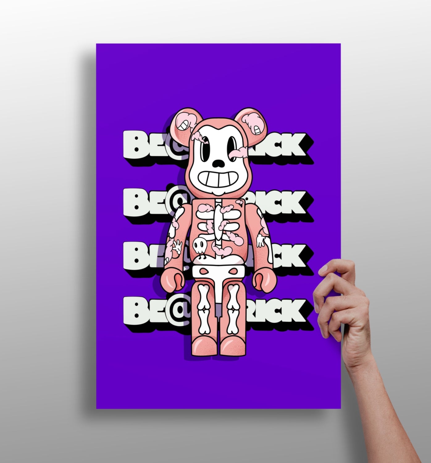 Anatomy metal wall art hanging on a modern wall