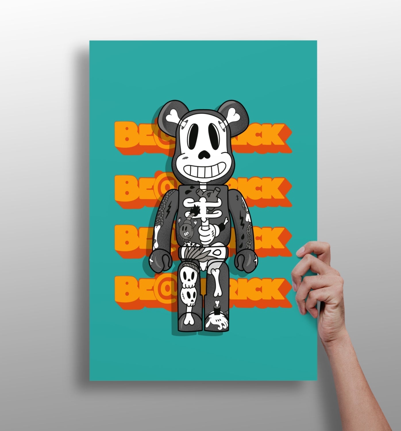 Anatomy metal wall art hanging on a modern wall