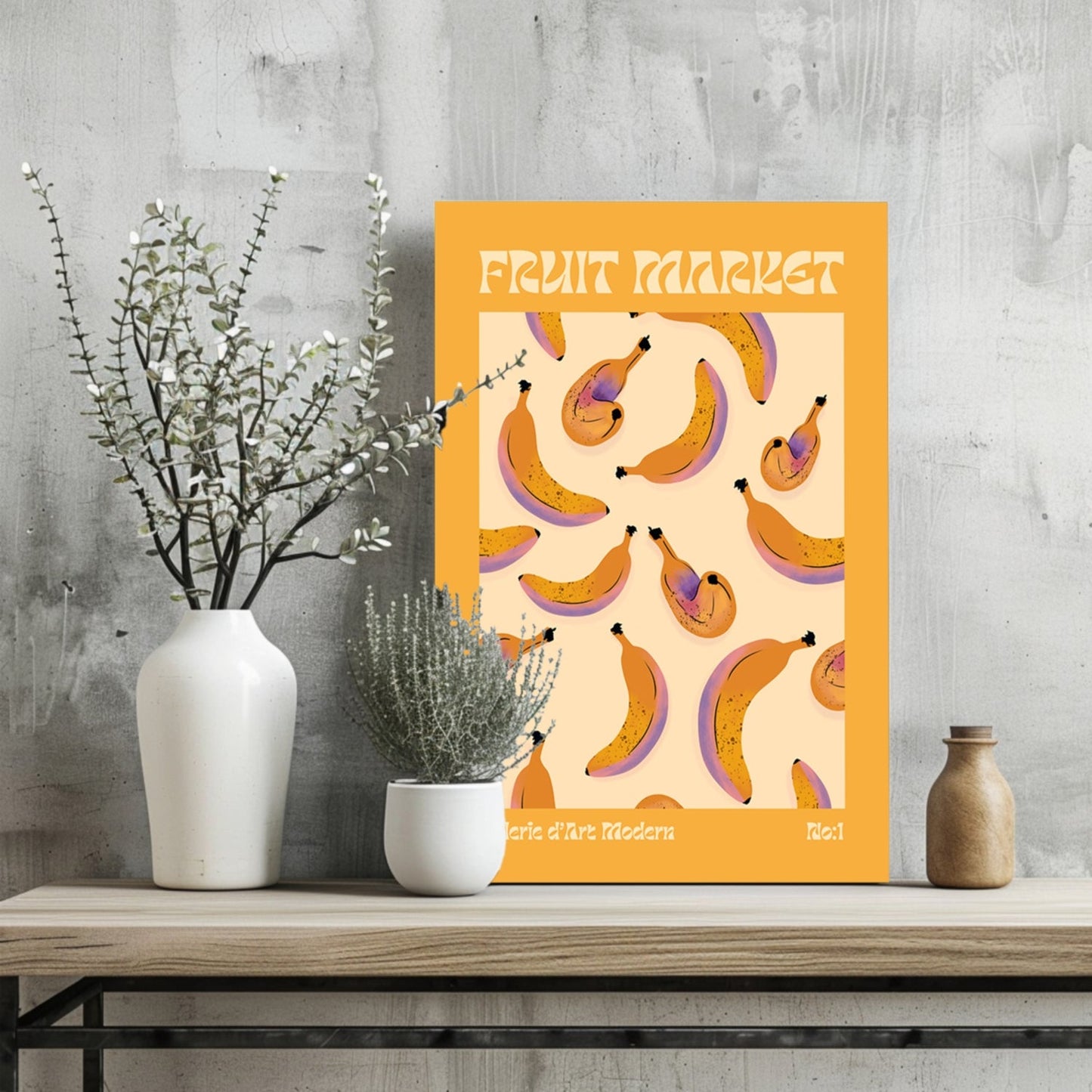 Modern Bananas Metal Wall Art