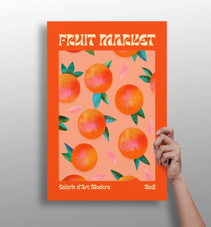Oranges metal wall art aluminum print