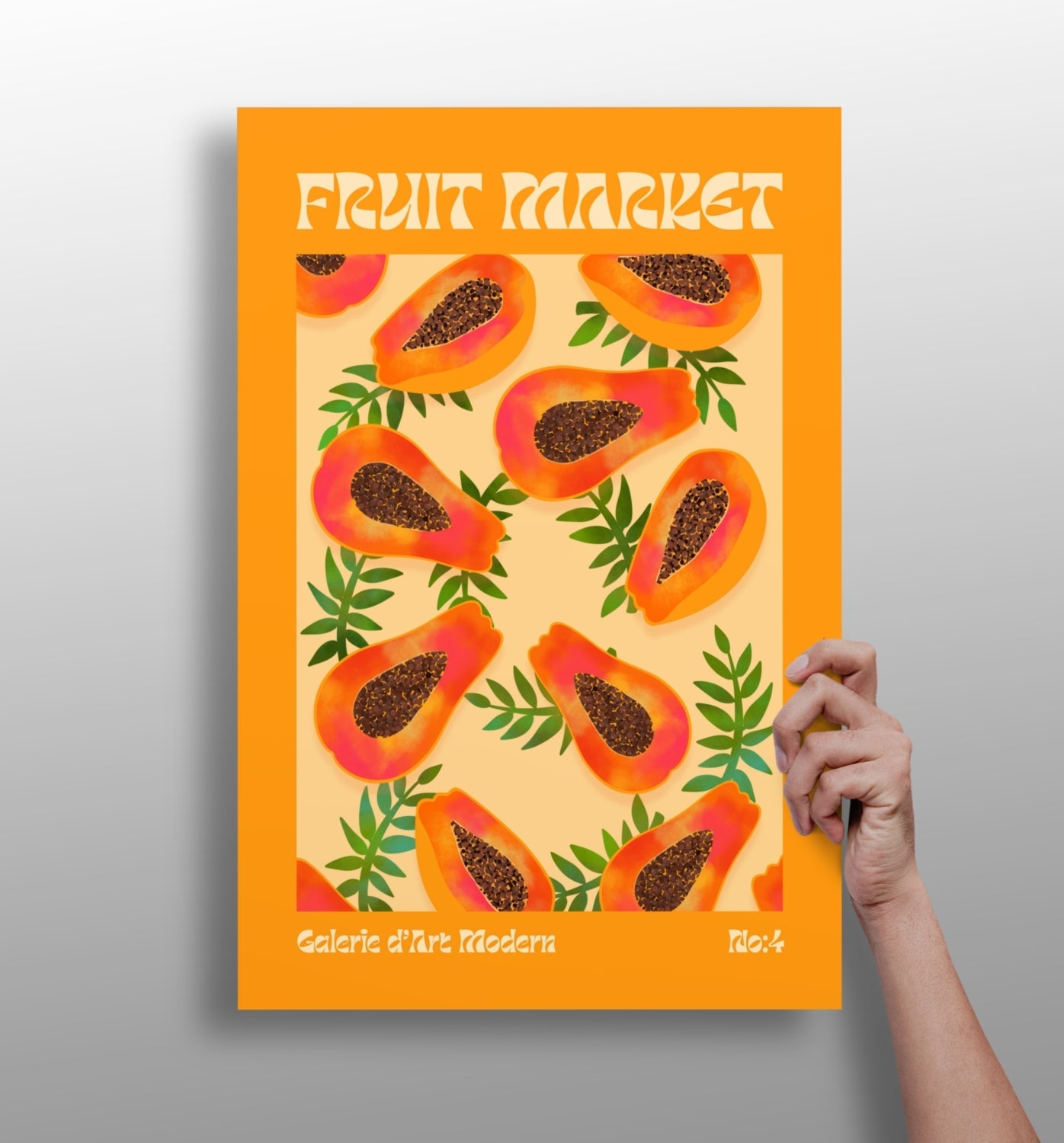 Papayas fruit metal wall art