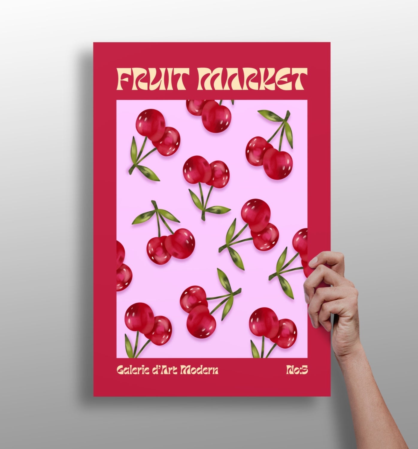 Cherry metal wall art aluminum print
