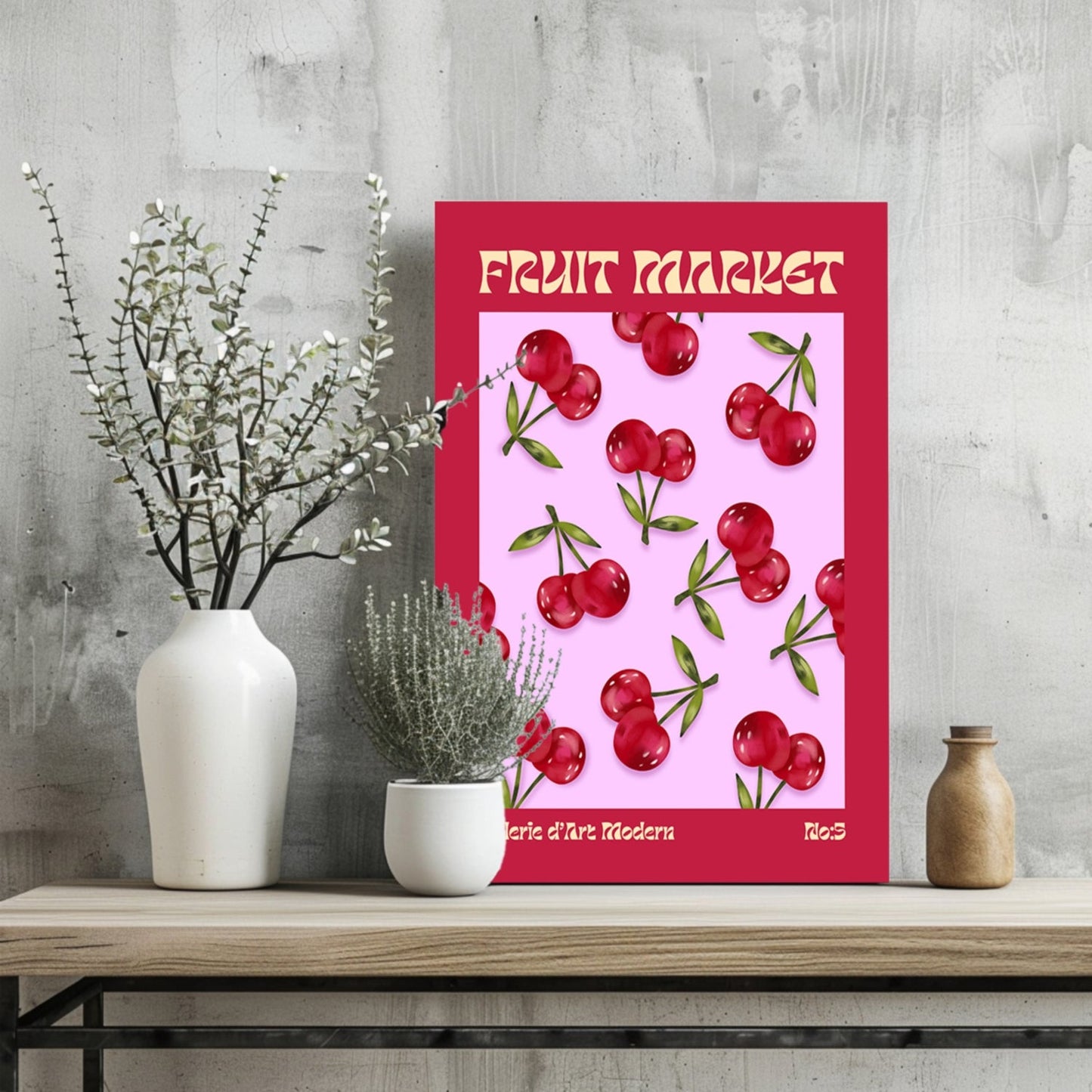 Cherry Metal Wall Art