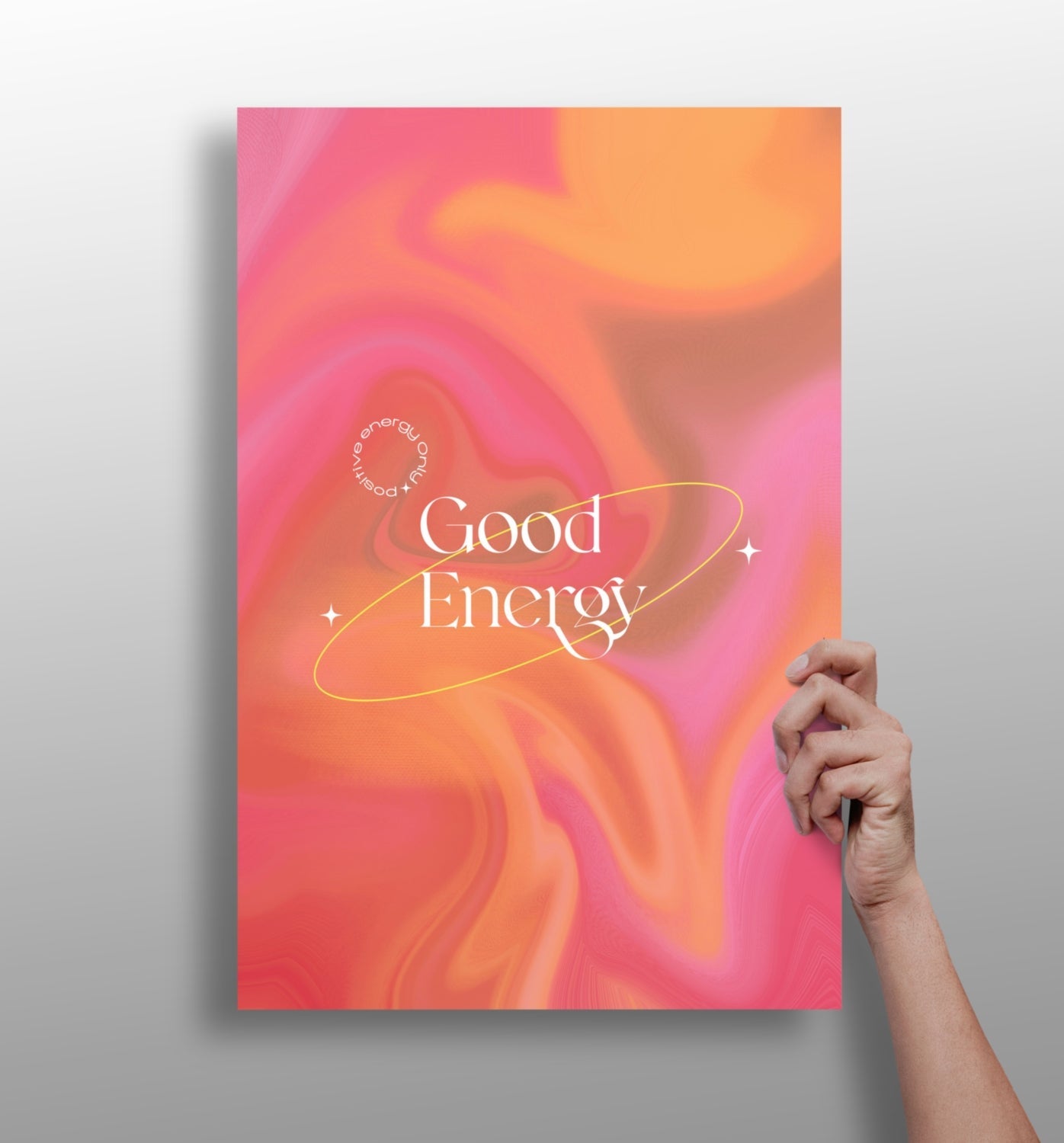Good Energy aluminum metal wall art print