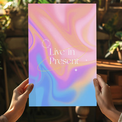 Live In Present Metal Wall Art